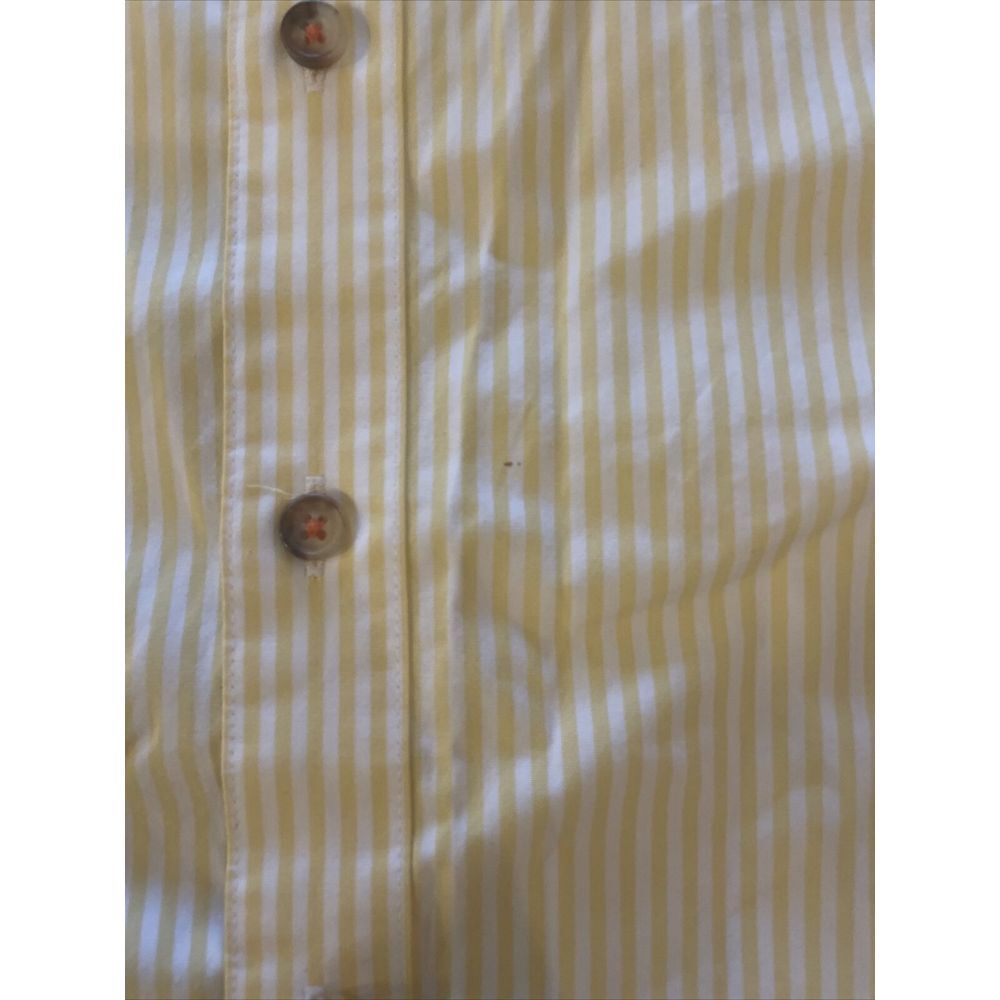 Michael Kors Men's Yellow Shirt Stripes Short Sleeve Pockets 100% Cotton‎ Size M - Picture 6 of 16